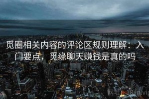 觅圈相关内容的评论区规则理解：入门要点，觅缘聊天赚钱是真的吗