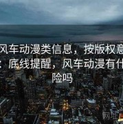 面对风车动漫类信息，按版权意识走一遍：底线提醒，风车动漫有什么风险吗
