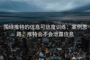 围绕推特的信息可信度训练：案例思路，推特会不会泄露信息