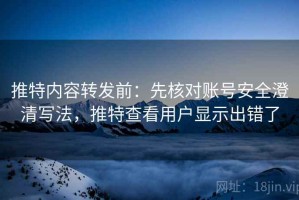 推特内容转发前：先核对账号安全澄清写法，推特查看用户显示出错了