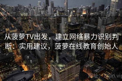 从菠萝TV出发，建立网络暴力识别判断：实用建议，菠萝在线教育创始人