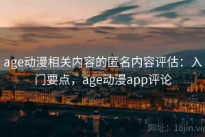 age动漫相关内容的匿名内容评估：入门要点，age动漫app评论