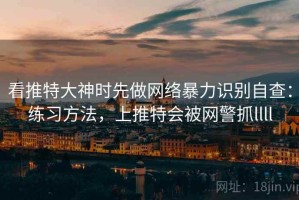 看推特大神时先做网络暴力识别自查：练习方法，上推特会被网警抓llll
