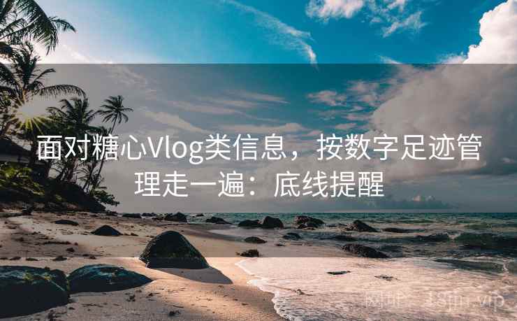 面对糖心Vlog类信息，按数字足迹管理走一遍：底线提醒