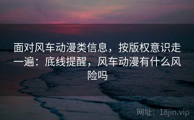 面对风车动漫类信息，按版权意识走一遍：底线提醒，风车动漫有什么风险吗