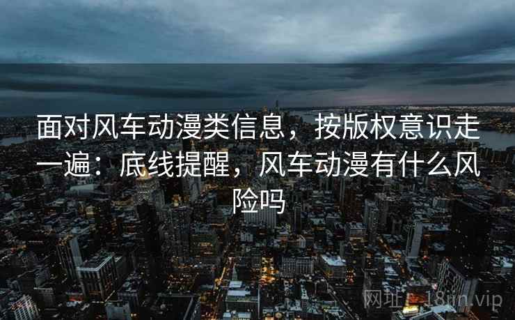 面对风车动漫类信息，按版权意识走一遍：底线提醒，风车动漫有什么风险吗