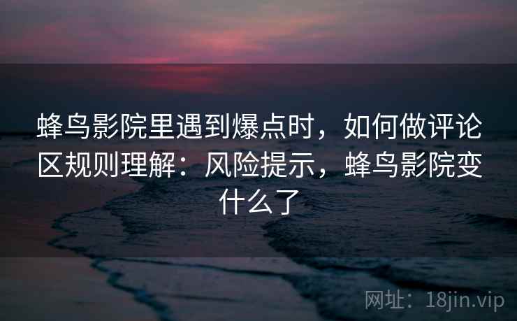 蜂鸟影院里遇到爆点时，如何做评论区规则理解：风险提示，蜂鸟影院变什么了