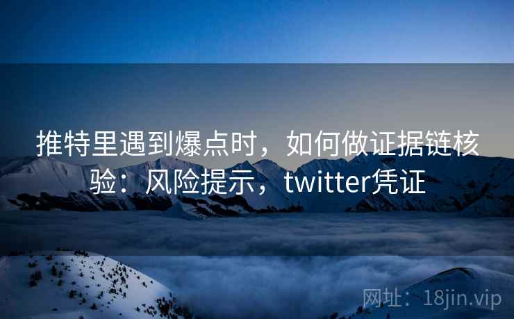 推特里遇到爆点时,如何做证据链核验:风险提示,twitter凭证 推特里遇到爆点时,如何做证据链核验:风险提示,twitter凭证